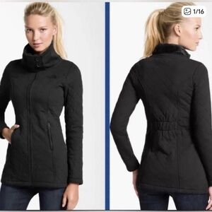 The North Face Caroluna Quilted Jacket Black Fleece Lined Coat Women's Small